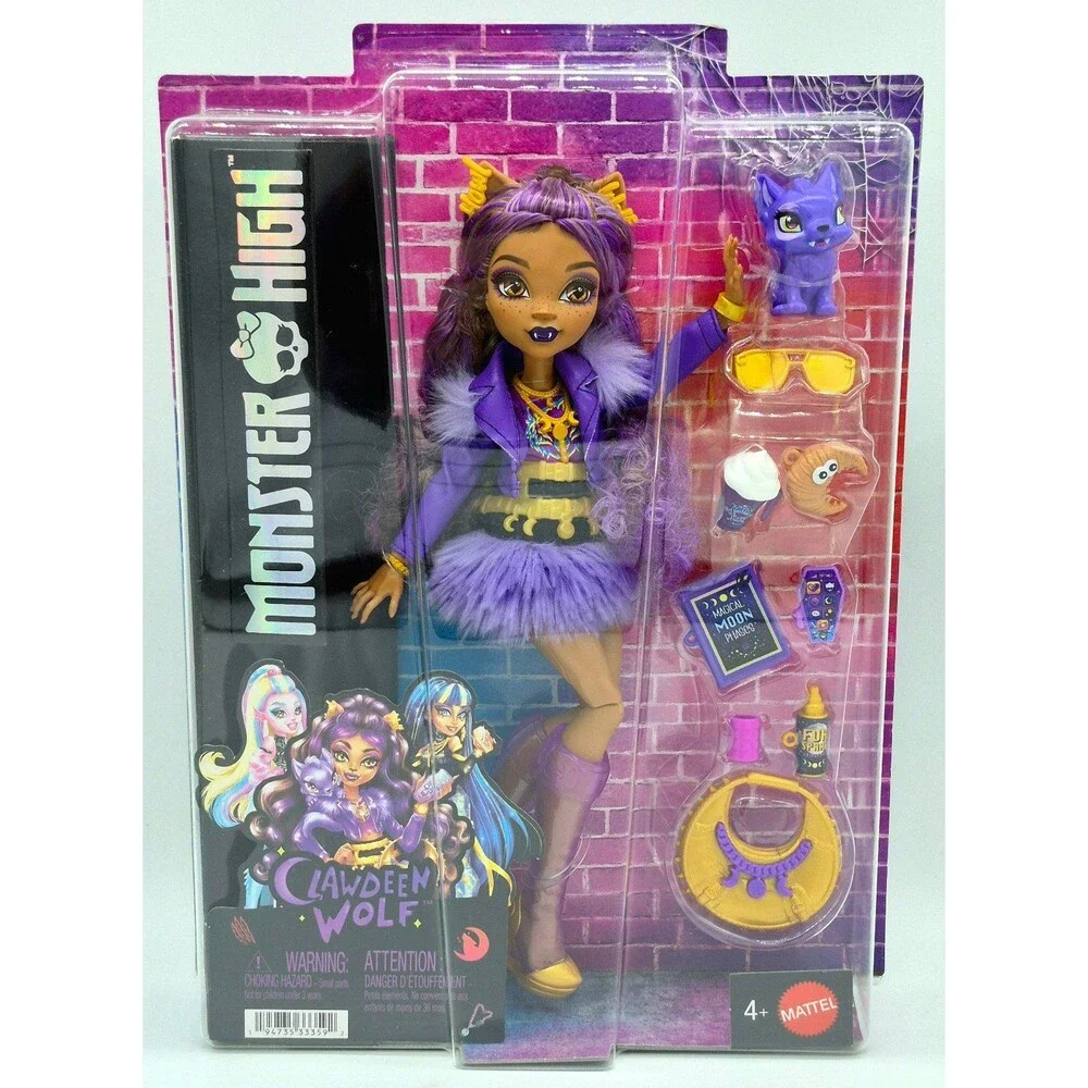Monster High Clawdeen Wolf Doll with Crescent Pet & Accessories JHK30 NEW